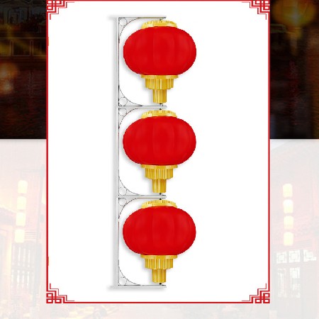 LED磨砂燈籠三連串戶外 防水塑料燈籠串喜慶節日裝飾景觀批發